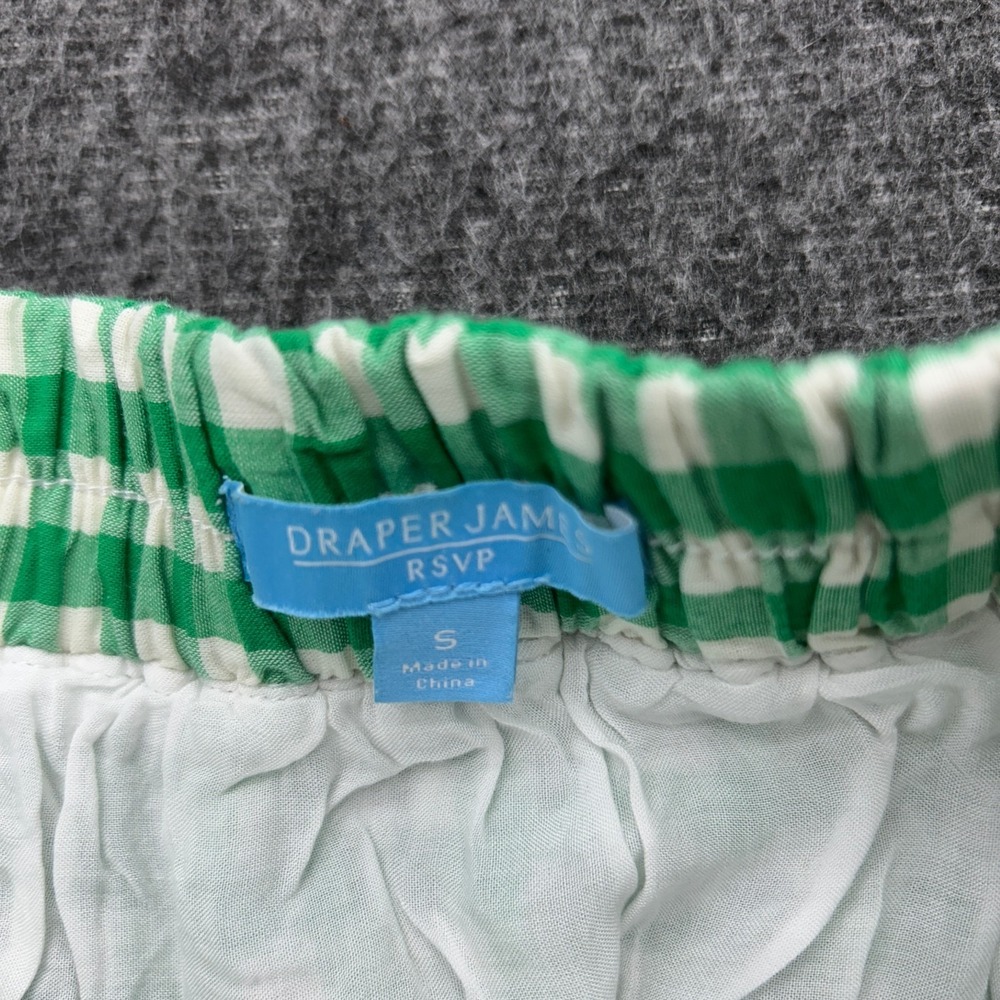 Draper James RSVP Skirt Small Green Gingham Ruffled Western Cottagecore Preppy - Picture 7 of 9